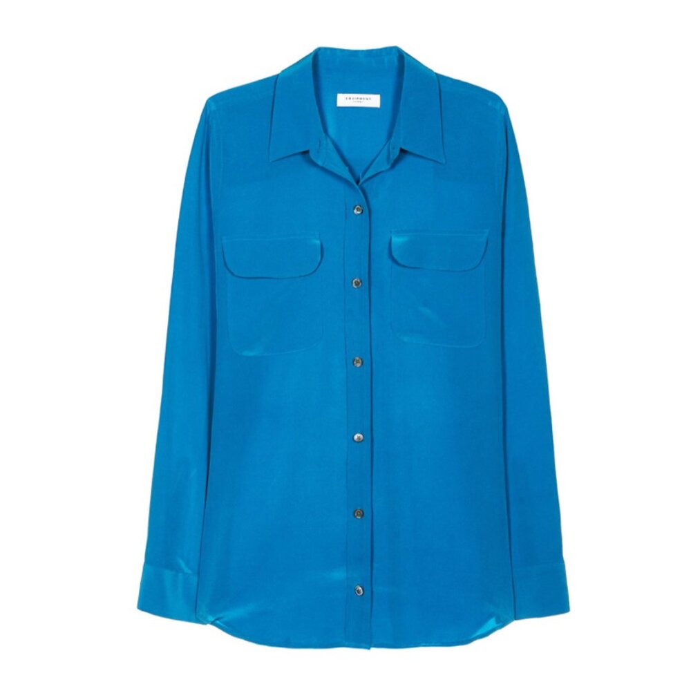 Equipment Essential Silk Shirt Blue Size M